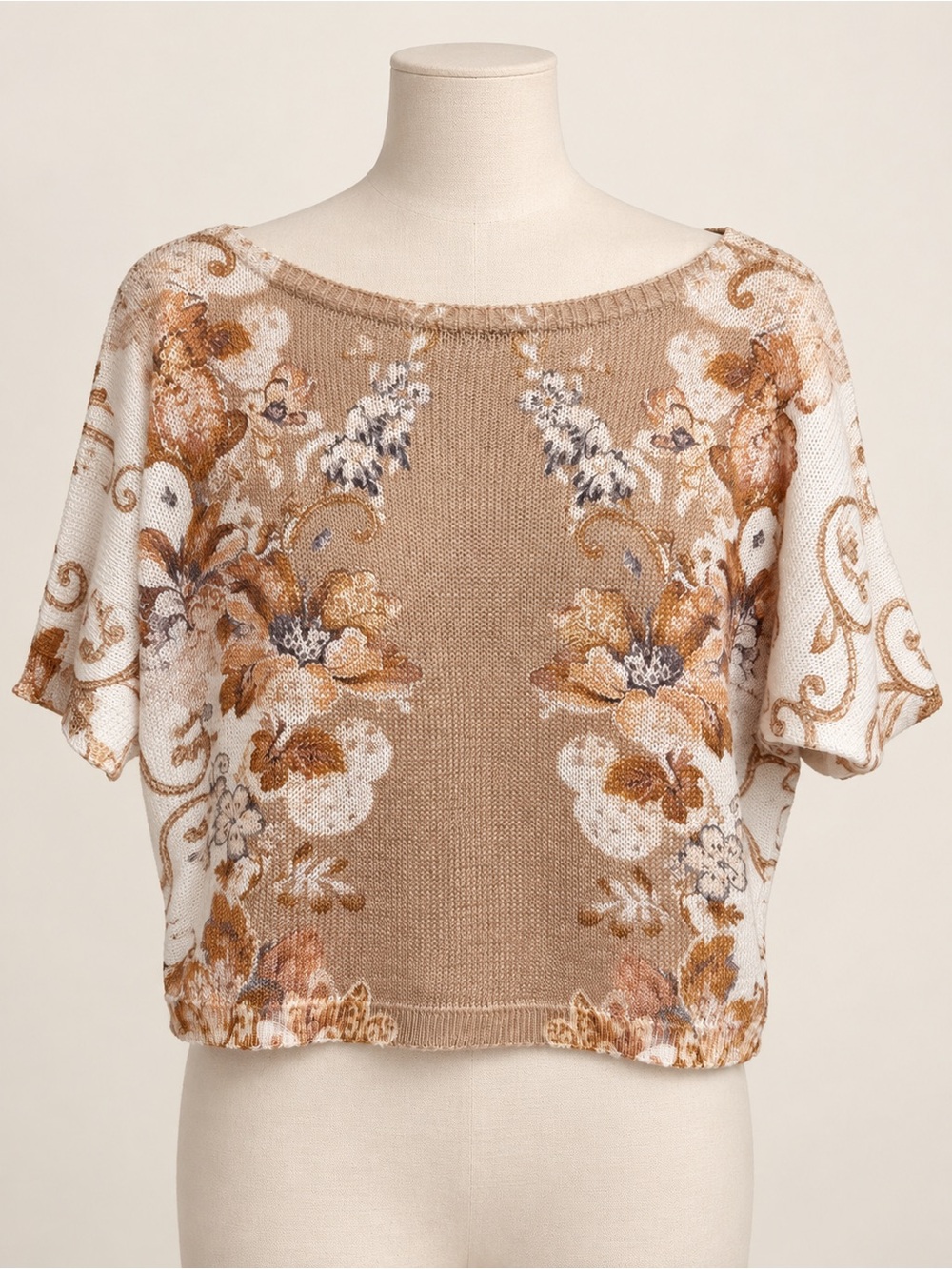 Leggian de Tessitori Floral Knit Top | Made in Italy | Size S/P